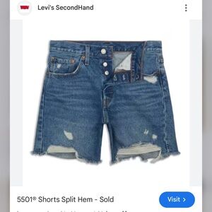 Levi's 5501 shorts split hem